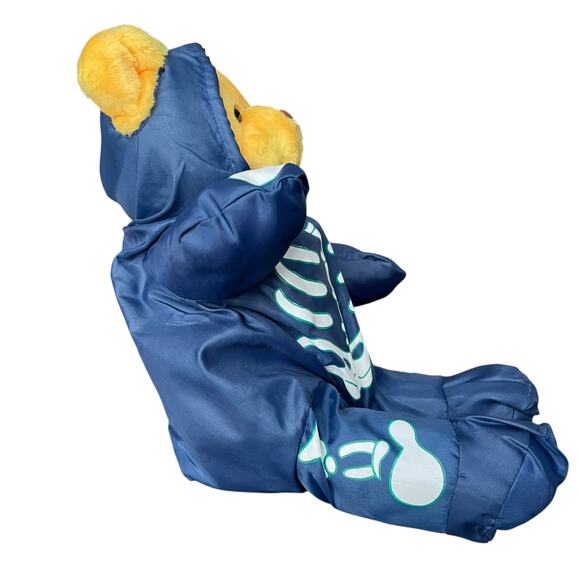 Bear Plush Nylon Parachute Skeleton Costume 11" Vtg 1990 Y2K Stuffed Toy READ - Picture 6 of 16